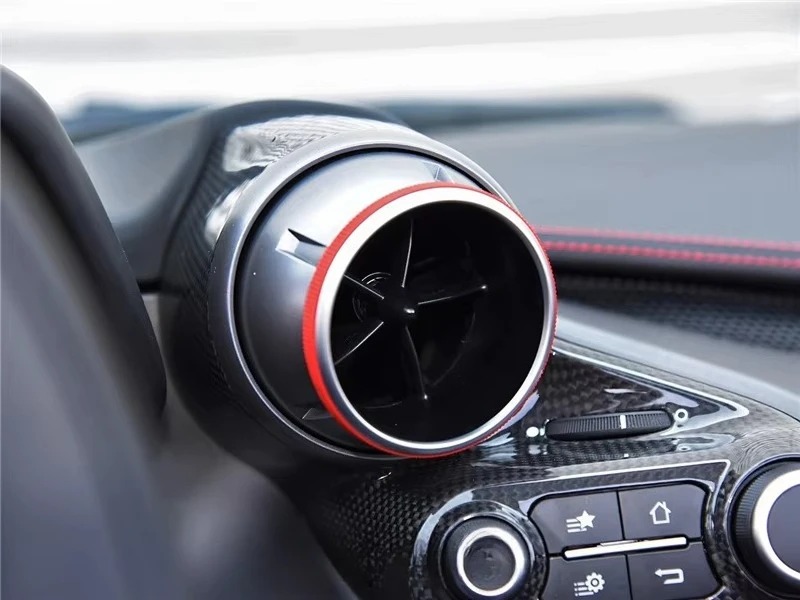 Dry Carbon Fiber 2019 to 2023 F8 Tributo Spider LHD Center AC Outlet Dash Vent Panel for F8